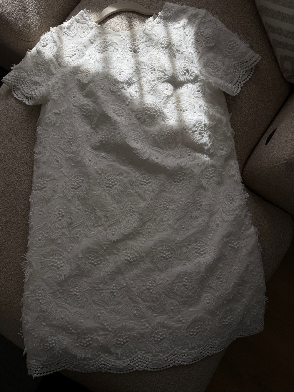 ZARA White Lace Short Sleeve Dress